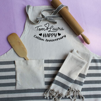 Personalised Cotton Apron, Cotton Hand Towel, 2 of 12