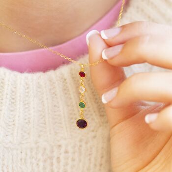 Mother And Three Children Birthstone Pendant Necklace, 3 of 12