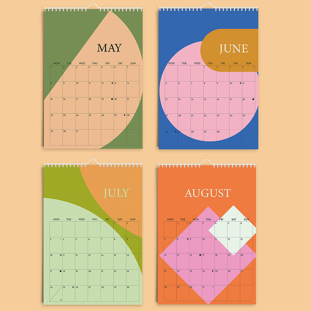 2023 Colour Block Wall Calendar | A4 Hanging Calendar By Once Upon a