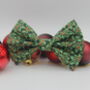 Green And Gold Holly Christmas Dog Bow Tie, thumbnail 2 of 12