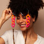 Nina – Neon Pink And Orange With Tortoiseshell Chunky Acrylic Glasses Chain, thumbnail 4 of 6