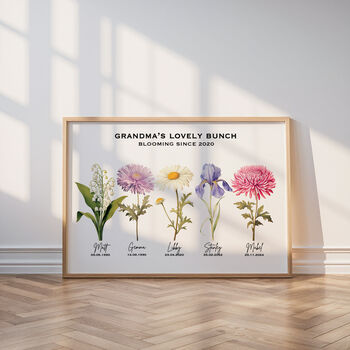 Birth Flower Grandma Print, 8 of 8