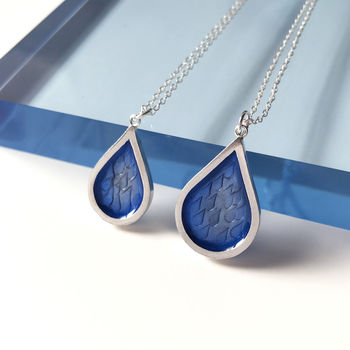 Blue Silver Raindrop Pendant, 2 of 3