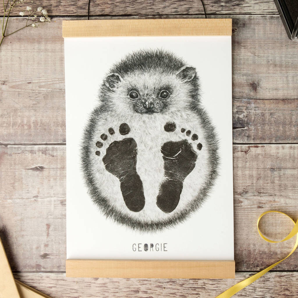 Personalised Baby Hedgehog Footprint Kit, 1 of 5