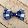 The New Anglesey Blue White Checked Dog Collar Bow Tie, thumbnail 3 of 4