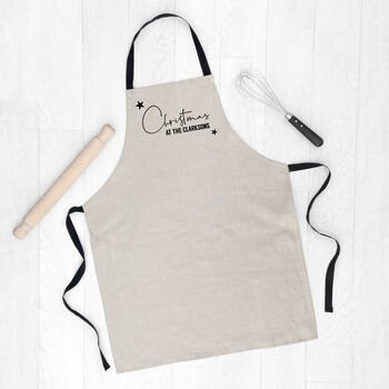 Personalised Family Christmas Linen Apron, 2 of 5