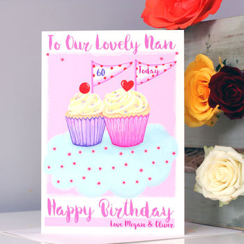 Personalised Cupcake Grandma Birthday Card, 8 of 10