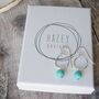 Turquoise Hammered Silver Circle Earrings, thumbnail 3 of 6