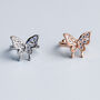 Sterling Silver White Crystal Butterfly Ear Cuff, thumbnail 2 of 4