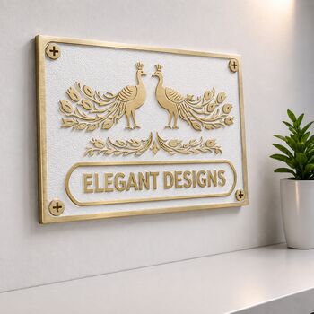 Luxury Peacock Design Door Plaque With Custom Text Personalisation, 5 of 8