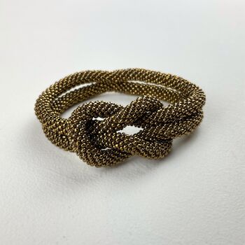Fair Trade Handmade Glass Bead Knot Tube Bracelet, 7 of 12