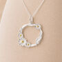 Personalised Sterling Silver And Gold Daisy Wreath Pendant Necklace, thumbnail 1 of 7