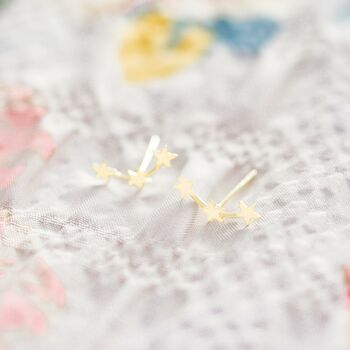Sterling Silver Climber Star Personalised Earrings, 2 of 7