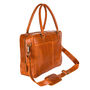 Personalised Tan Buffalo Leather Oxford Zip Up Satchel, thumbnail 4 of 9