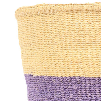 Kodi: Lavender And Yellow Colour Block Woven Basket, 6 of 8