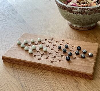 Handmade Oak Chinese Checkers Board Game, 3 of 3