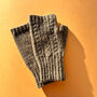 Fingerless Chevron Mix Cable Knit Gloves, thumbnail 11 of 11