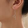 Circle Ear Threaders In Sterling Silver, thumbnail 1 of 12