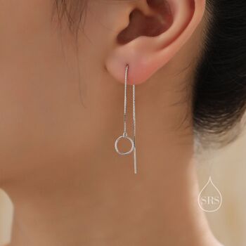 Circle Ear Threaders In Sterling Silver, 2 of 12