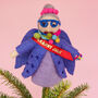 Purple Felt Fairy Godmother Christmas Tree Topper, thumbnail 1 of 5