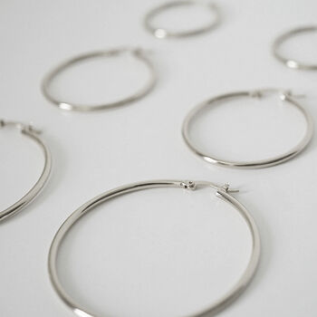 Quality 18k Plated Gold Hoops, Three Sizes, 7 of 8