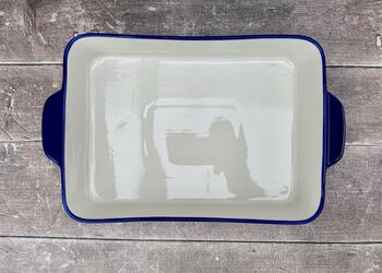 Blue And White Striped Rectangular Baking Dish, 34cm, 4 of 4