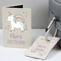 Personalised Leather Baby Unicorn Passport Set, thumbnail 1 of 4