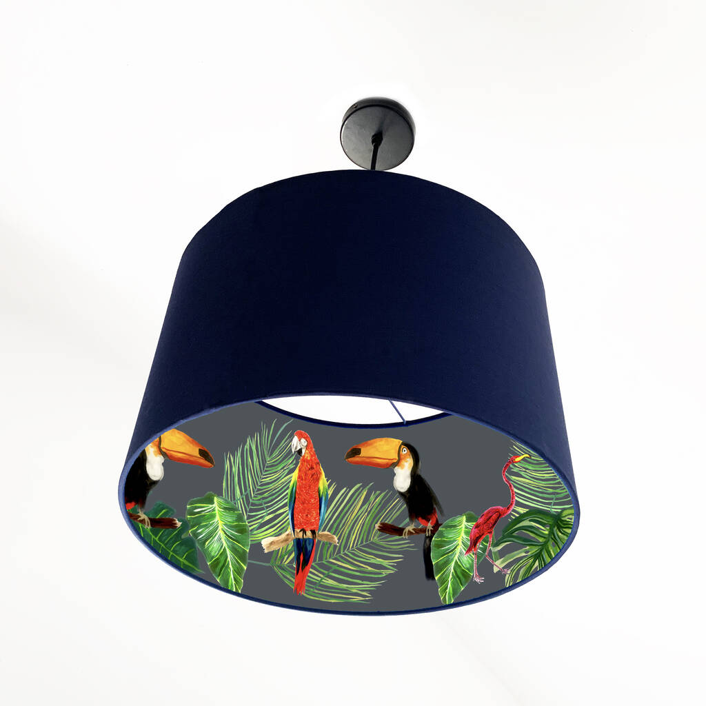 Lampshade With Tropical Rainforest Lining, 1 of 8
