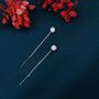 Fire Opal Dot Threader Earrings In Sterling Silver, thumbnail 8 of 11