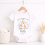 Personalised First Father’s Day Giraffe Baby Outfit, thumbnail 3 of 8