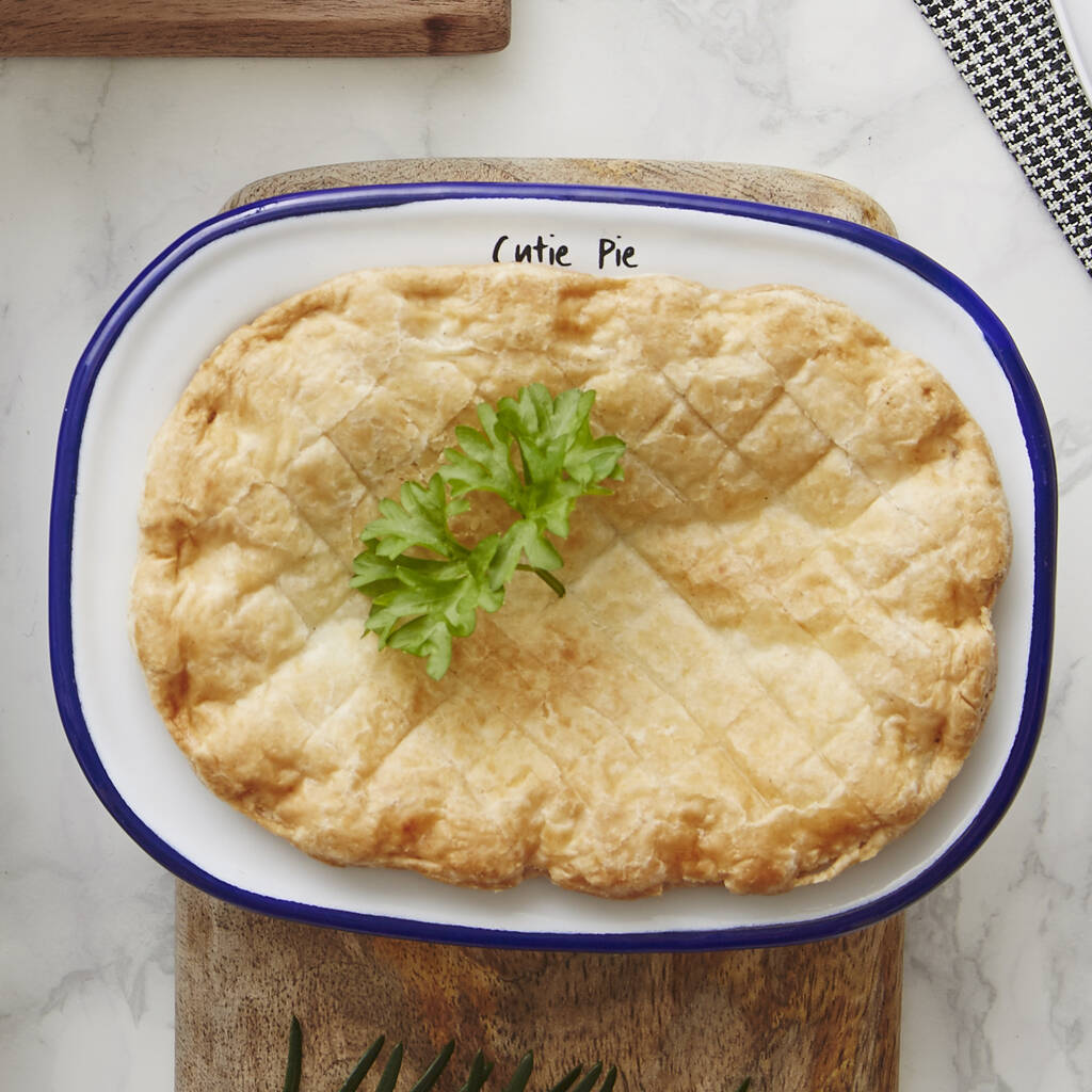 Personalised Message Enamel Pie Dish, 1 of 5