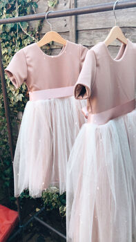 Blush Pink Cap Sleeve Flower Girl Dress, 9 of 9