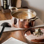Hammered Copper Casserole Dish – Solid Copper Cookware With Brass Lid, thumbnail 3 of 6