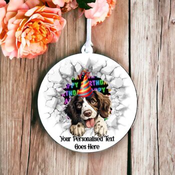 Personalised Springer Spaniel Birthday Break Through, 6 of 8