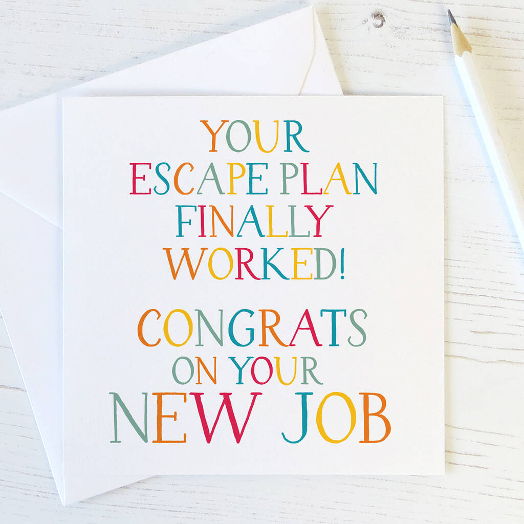 funny new job congratulations card by wink design