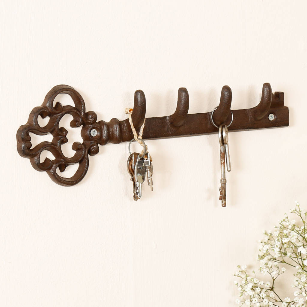 oakleigh vintage key shaped iron wall hook by dibor ...