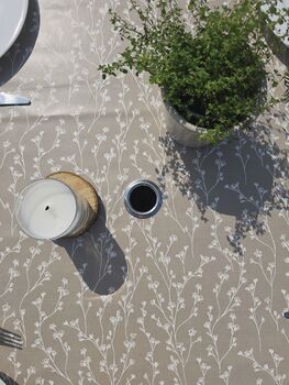Hedgerow Haze Outdoor Tablecloth With Parasol Hole, 2 of 5