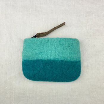 Fair Trade Handmade Felt Ombre Two Tone Zip Purse, 9 of 12