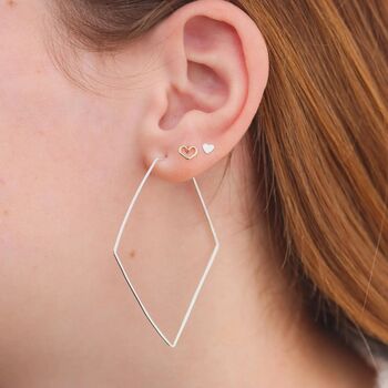 Diamond Hoop Earrings In Rose Gold Fill, 2 of 7