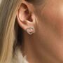 Sterling Silver Beaded Heart Stud Earrings, thumbnail 1 of 7