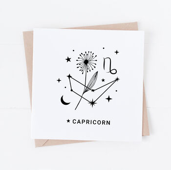 Personalised Capricorn Zodiac Star Sign Card, 3 of 3