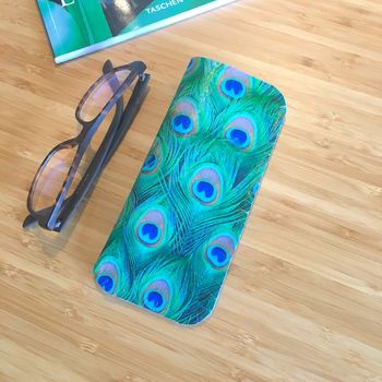 Peacock Feathers Glasses Case Two Design Options, 6 of 8