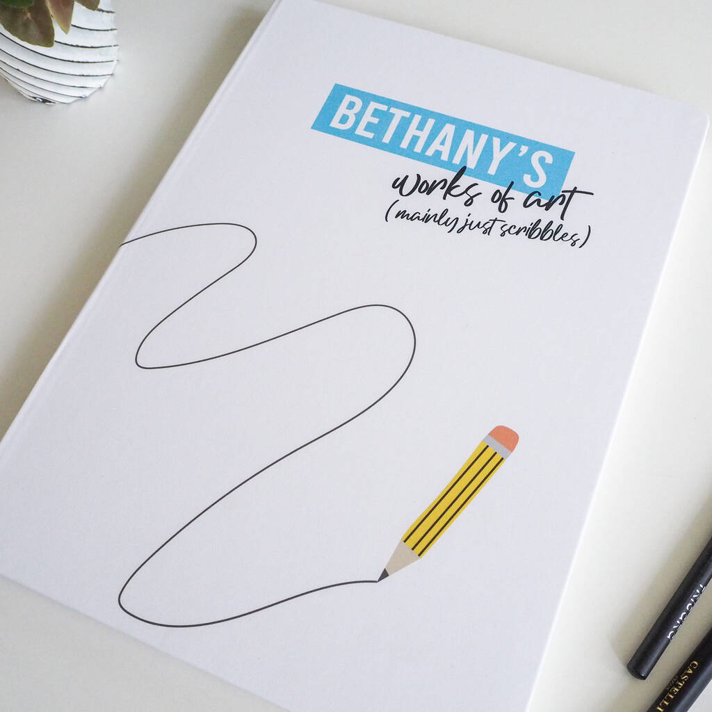 Personalised Pencil A4 Sketchbook/Notebook By Proper Goose