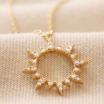 Crystal Sunburst Pendant Necklace, 5 of 11