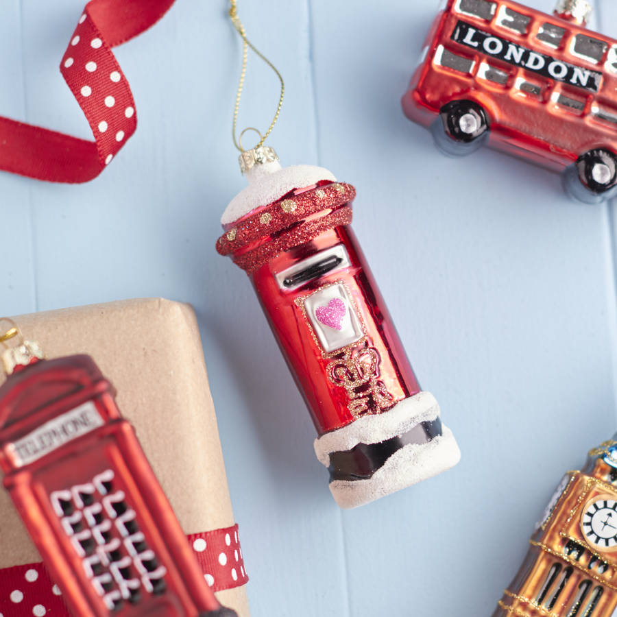 Great British Post Box Christmas Decoration By The Christmas Home