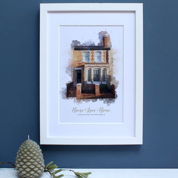 Personalised Watercolour New Home Framed Print, 11 of 12