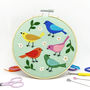 Garden Birds Large Embroidery Craft Kit, thumbnail 1 of 4