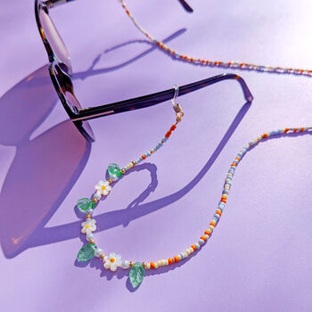 Mother Of Pearl Daisy Beaded Sunglasses Chain, 2 of 12