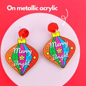 'Merry And Bright' Colourful Christmas Earrings, 3 of 11