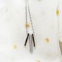 Sterling Silver Geometric Three Bar Drop Necklace, thumbnail 7 of 7